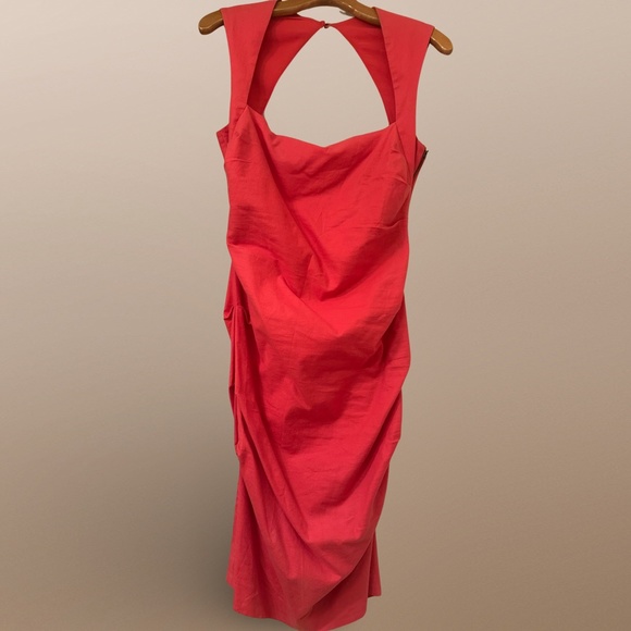 Orange Stretch Jersey Cocktail DRESS - Picture 1 of 2